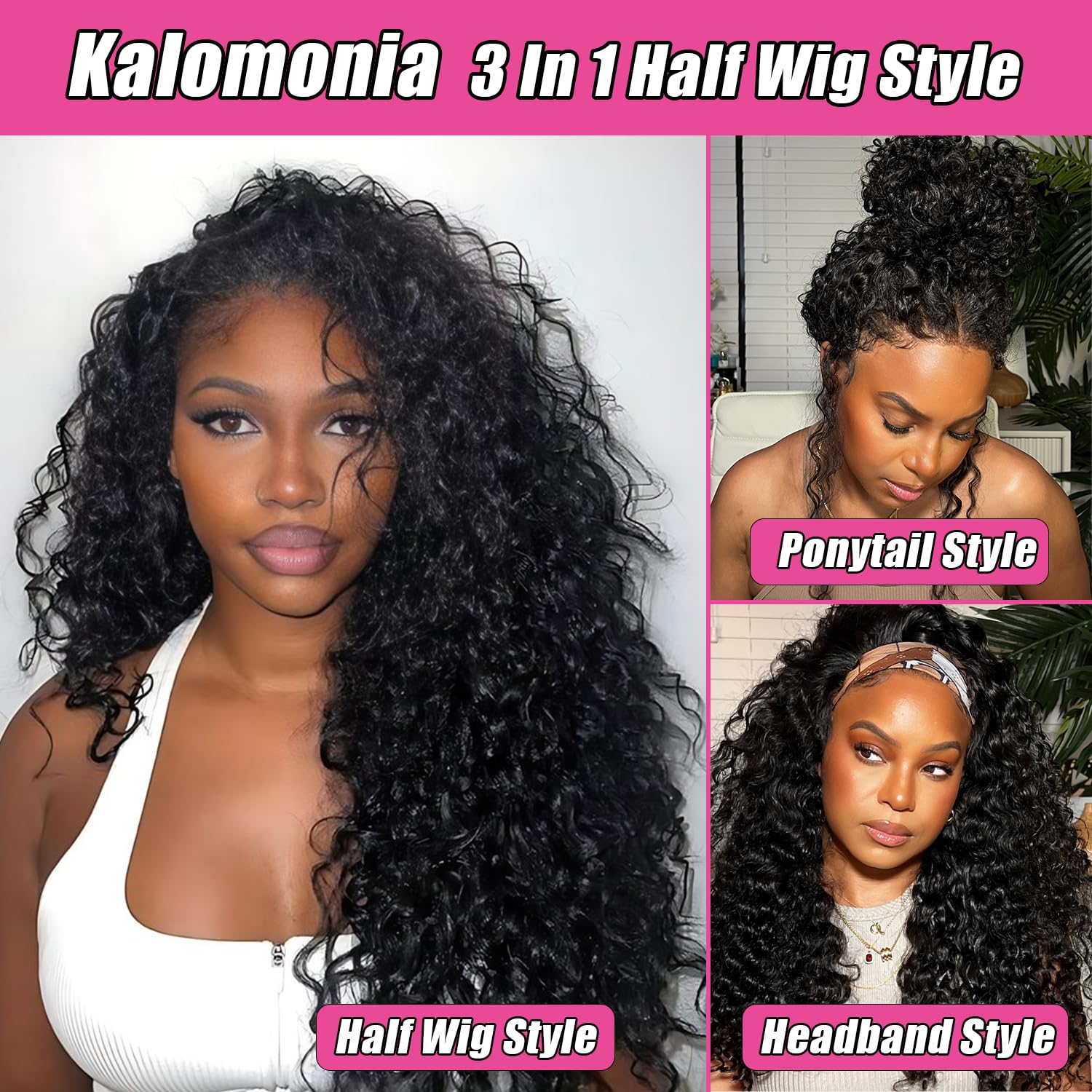 Kalomonia Brazilian Virgin Human Hair delivers fullness with 200% density and natural movement.