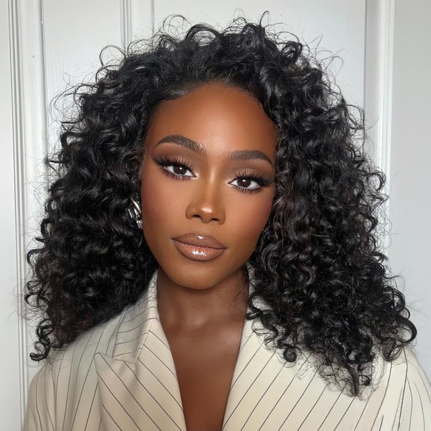 Kalomonia Half Wig Deep Wave 16-inch for natural-looking volume and effortless daily wear.