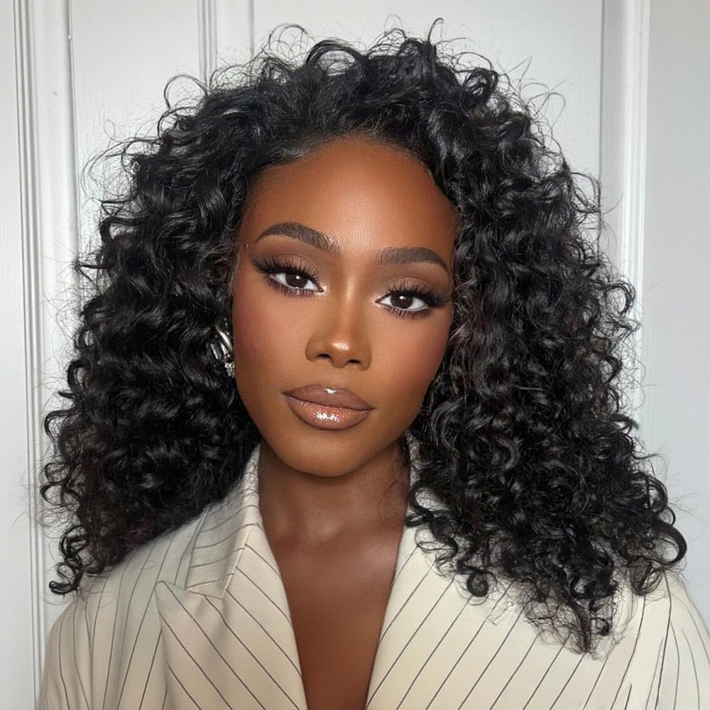 Kalomonia Half Wig Deep Wave 16-inch for natural-looking volume and effortless daily wear.
