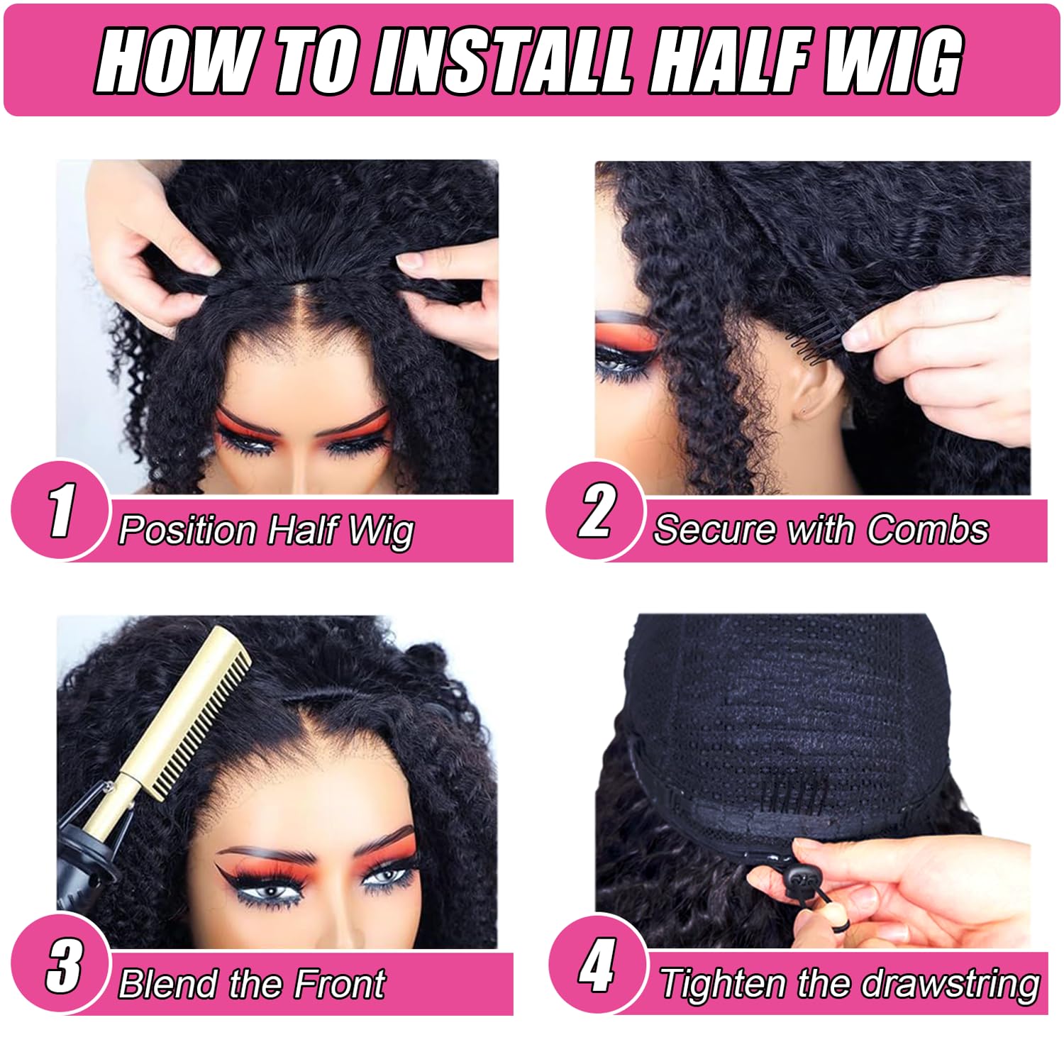 Kalomonia Invisible Hairline blends with your edges for a seamless, realistic finish.