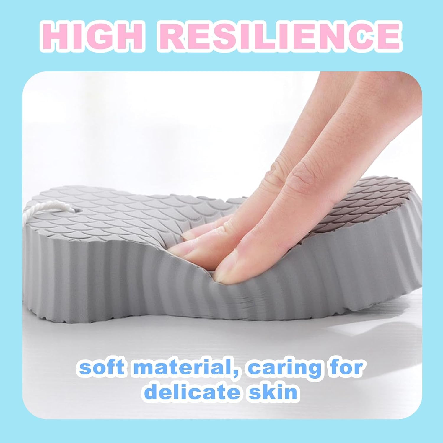 Kaminii 3pcs exfoliating body scrubber detailed texture and compact design ideal for quick baths.