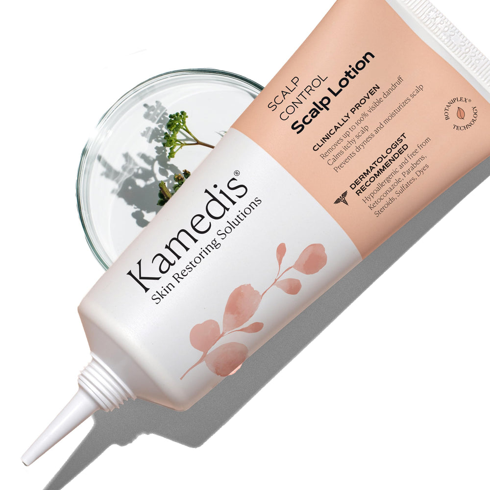 KAMEDIS Scalp Moisturizer Lotion bottle showing paraben-free overnight scalp care