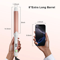 K&K Long Barrel Styler demonstrates adjustable heat settings for diverse hair types.