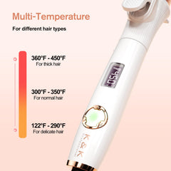 K&K Long Barrel Styler ergonomic handle enables comfortable, controlled styling sessions.
