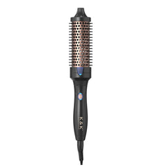 K&K Heated Curling Brush 1.5-inch barrel closeup for smooth, frizz-free curls.