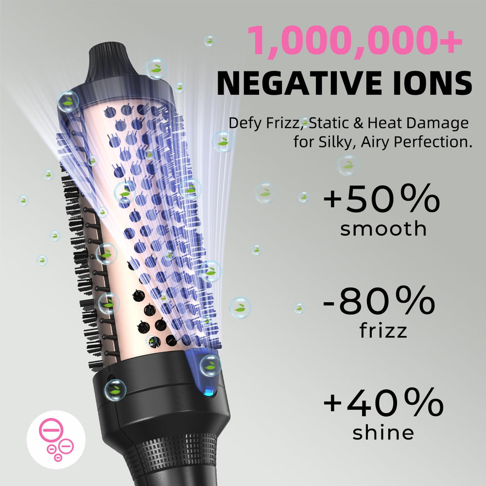 K&K Heated Curling Brush handle with control dial for easy styling.