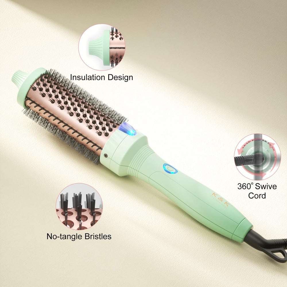 K&K Thermal Brush delivers loose curls and bangs with ease.