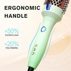 K&K Thermal Brush one-button operation for quick styling on busy mornings.