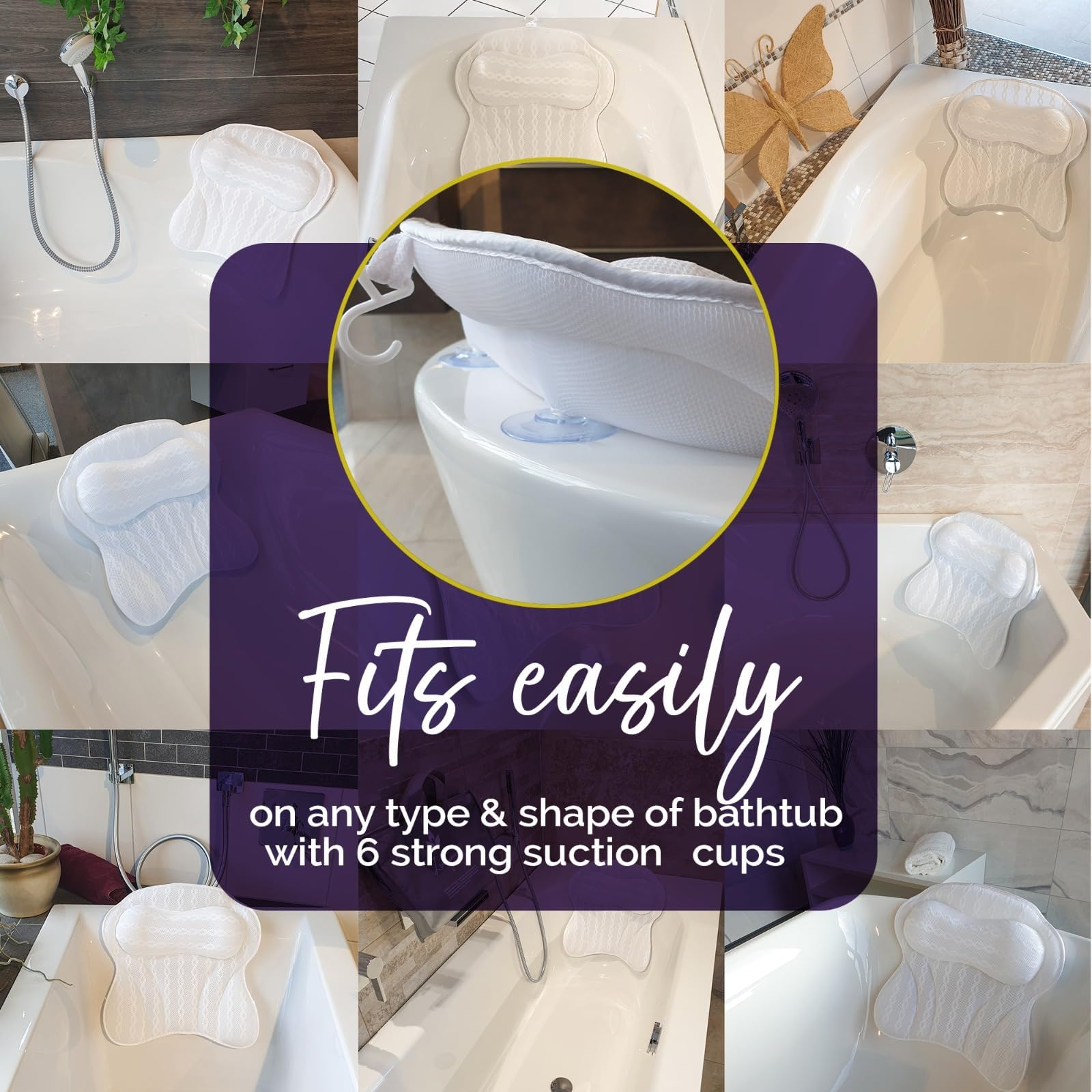KANDOONA Bath Pillow is machine washable for easy cleanup after baths.