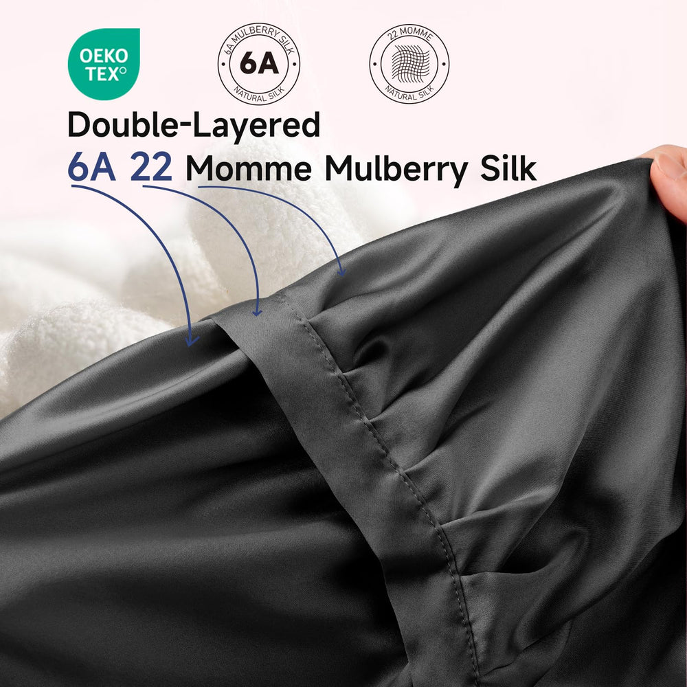 Kaome silk bonnet inner layer 22 momme emphasizes luxurious softness and moisture retention.