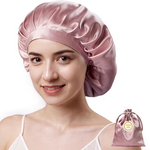 Kaome silk bonnet outer layer 22 momme promotes smooth frizz-free mornings.