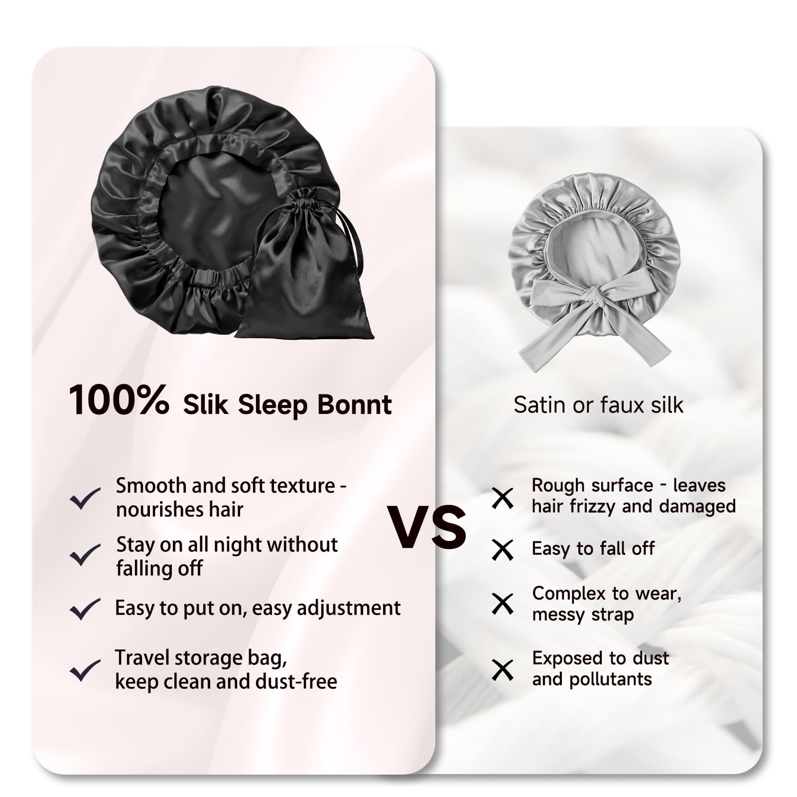 Kaome sleep cap adjustable elastic band focuses on secure fit without forehead pressure.