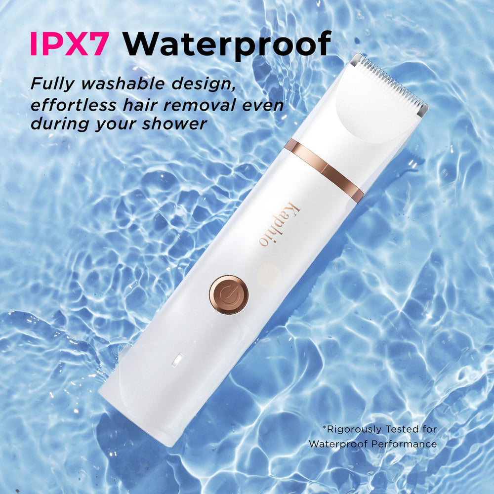 KAPHIO bikini-trimmer-blades: Ceramic and stainless blades for safe, smooth trimming.