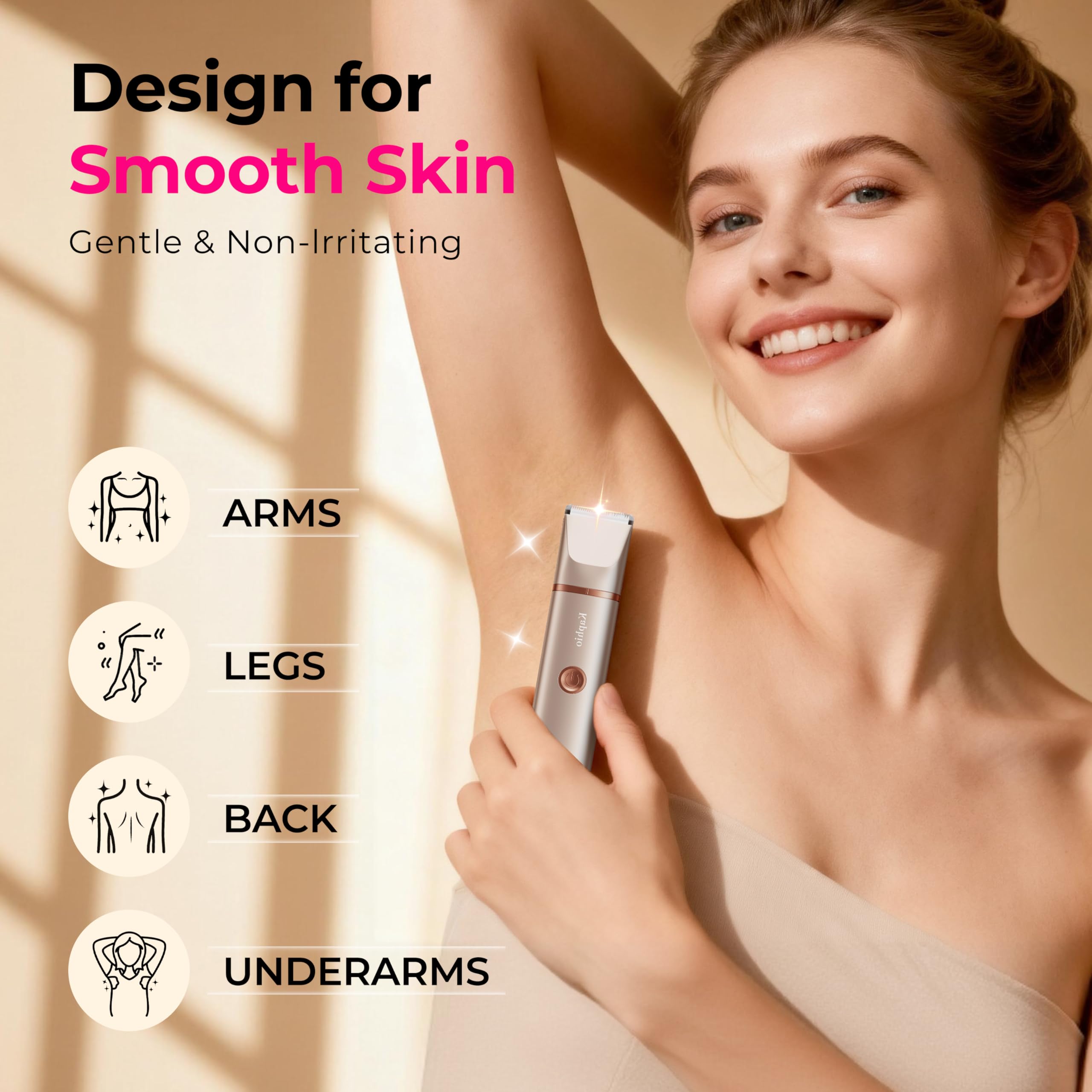KAPHIO bikini trimmer rotary shaving head delivers smooth close finish