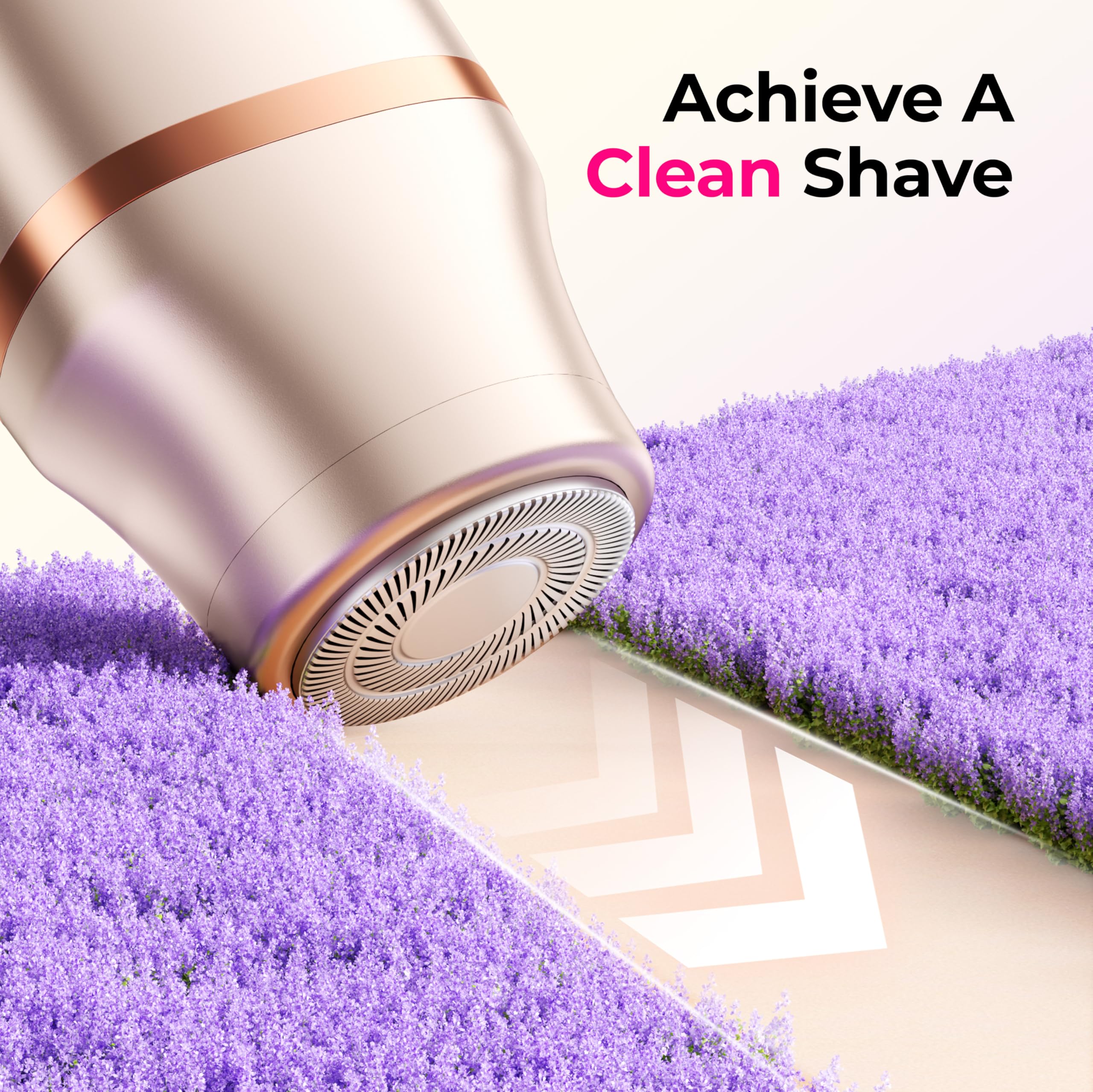 KAPHIO Bikini Trimmer rotary shaving head close-up for a smooth finish.