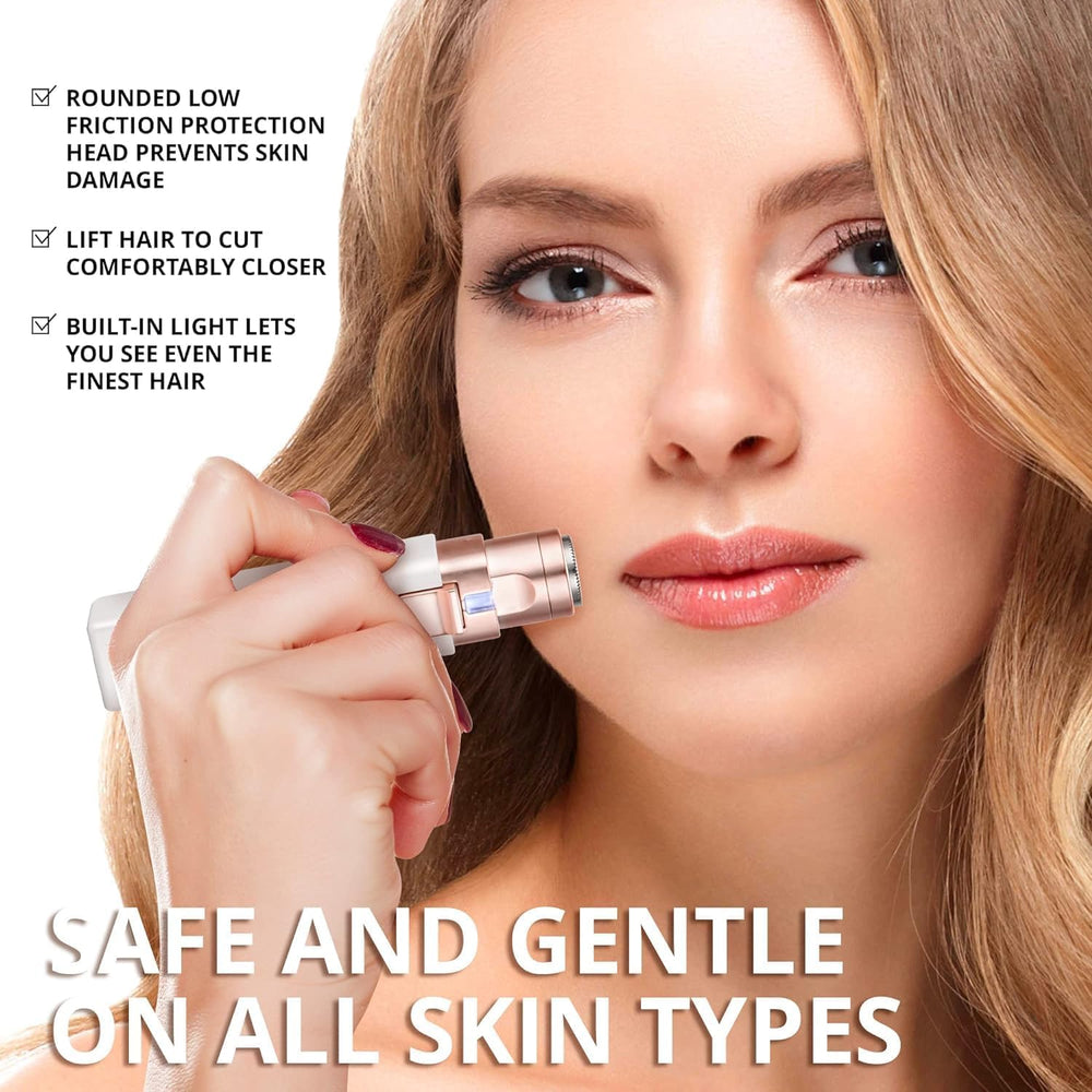 KAPHIO eyebrow trimmer close-up shows gentle precision for brows.
