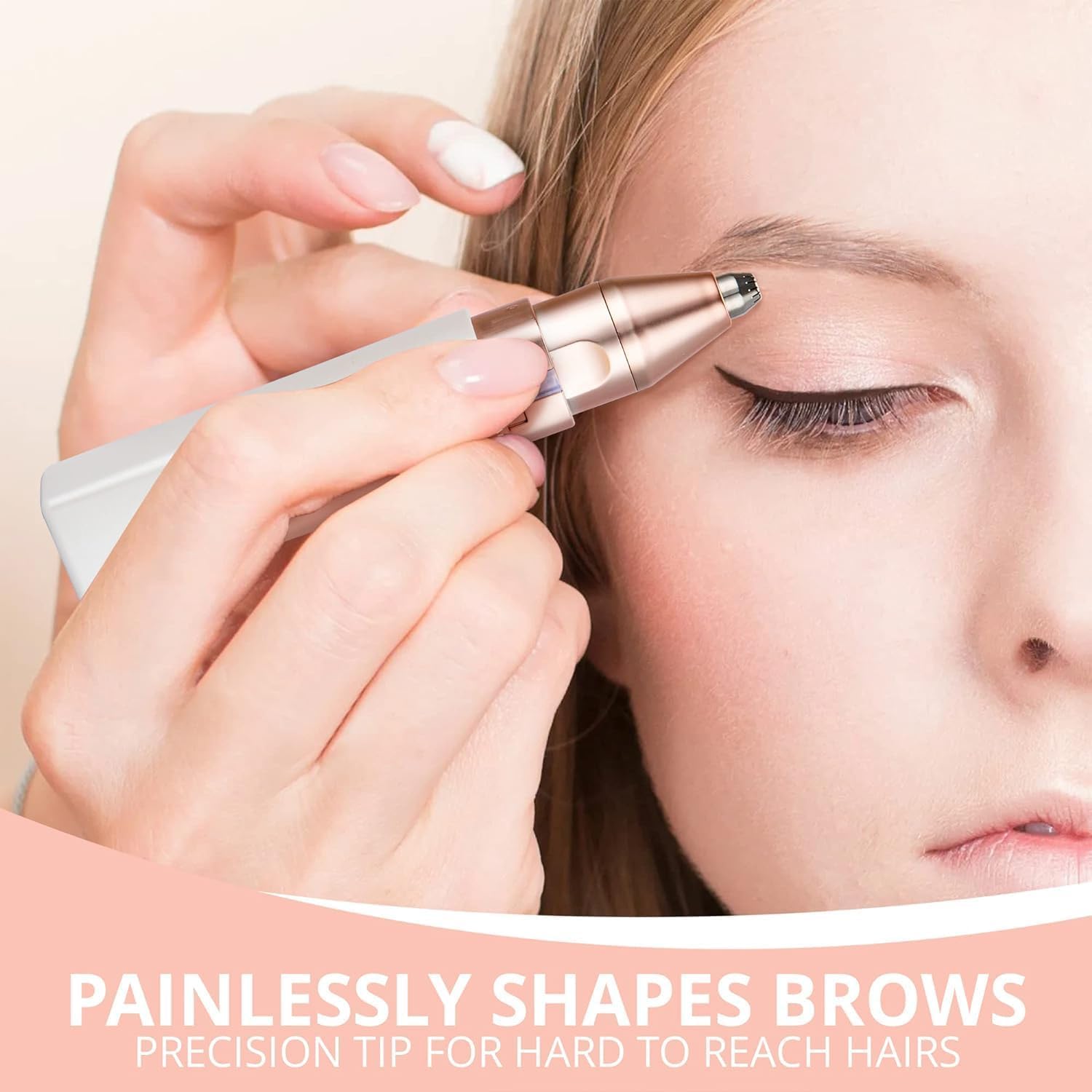 KAPHIO portable hair remover on dresser for quick touch-ups and travel.