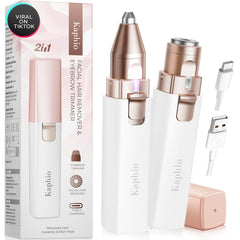KAPHIO rechargeable 2-in-1 face shaver front view with precise painless hair removal.