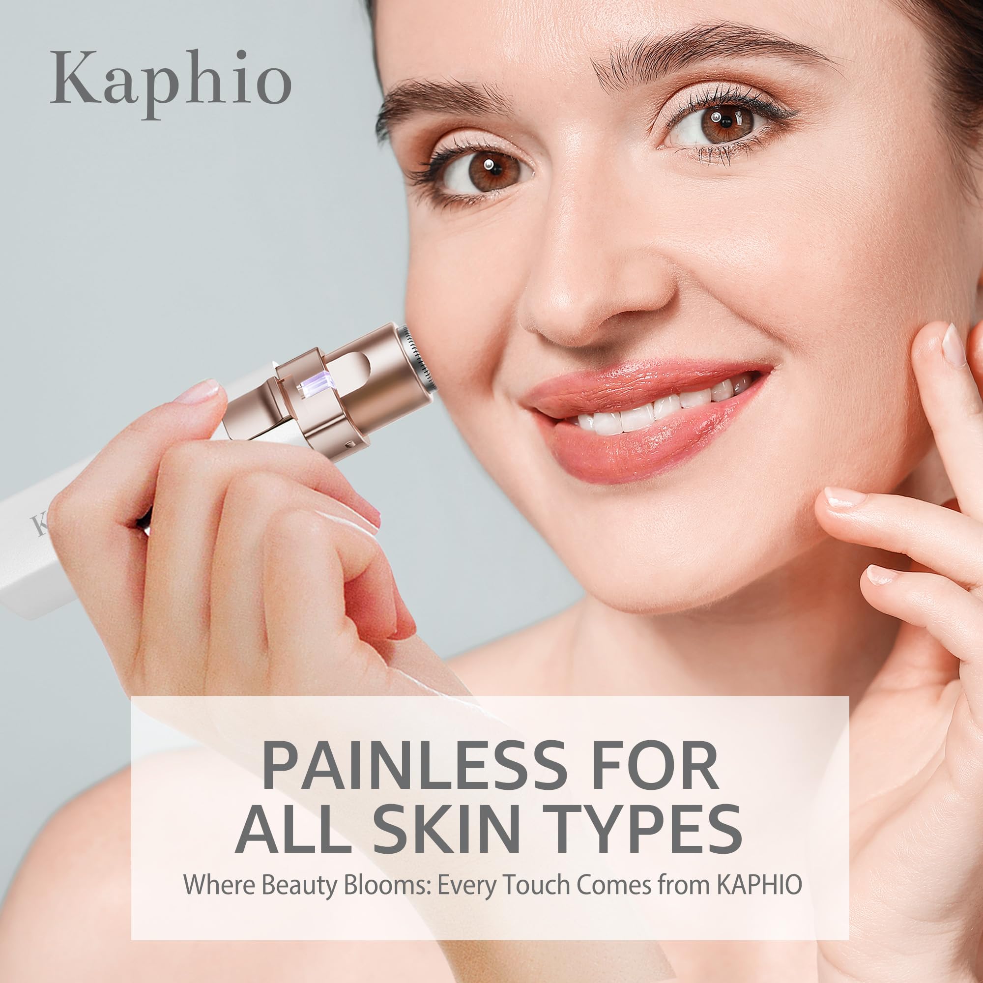 KAPHIO rotary shaving head delivers a close finish for precise grooming.