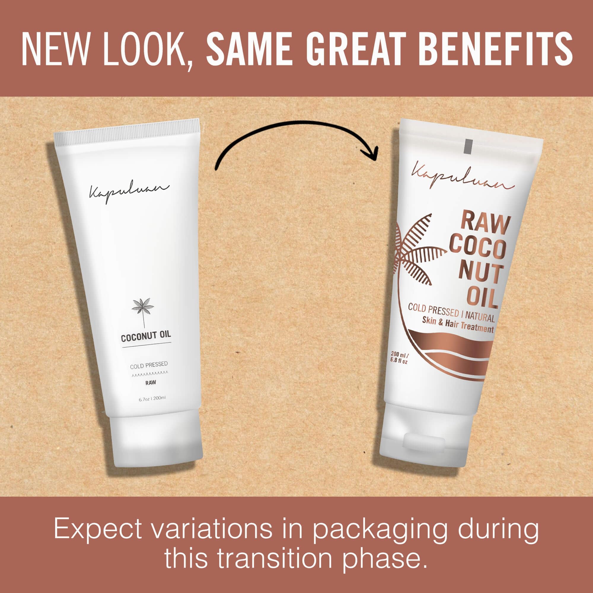 Kapuluan raw coconut oil pour for easy application and hydration