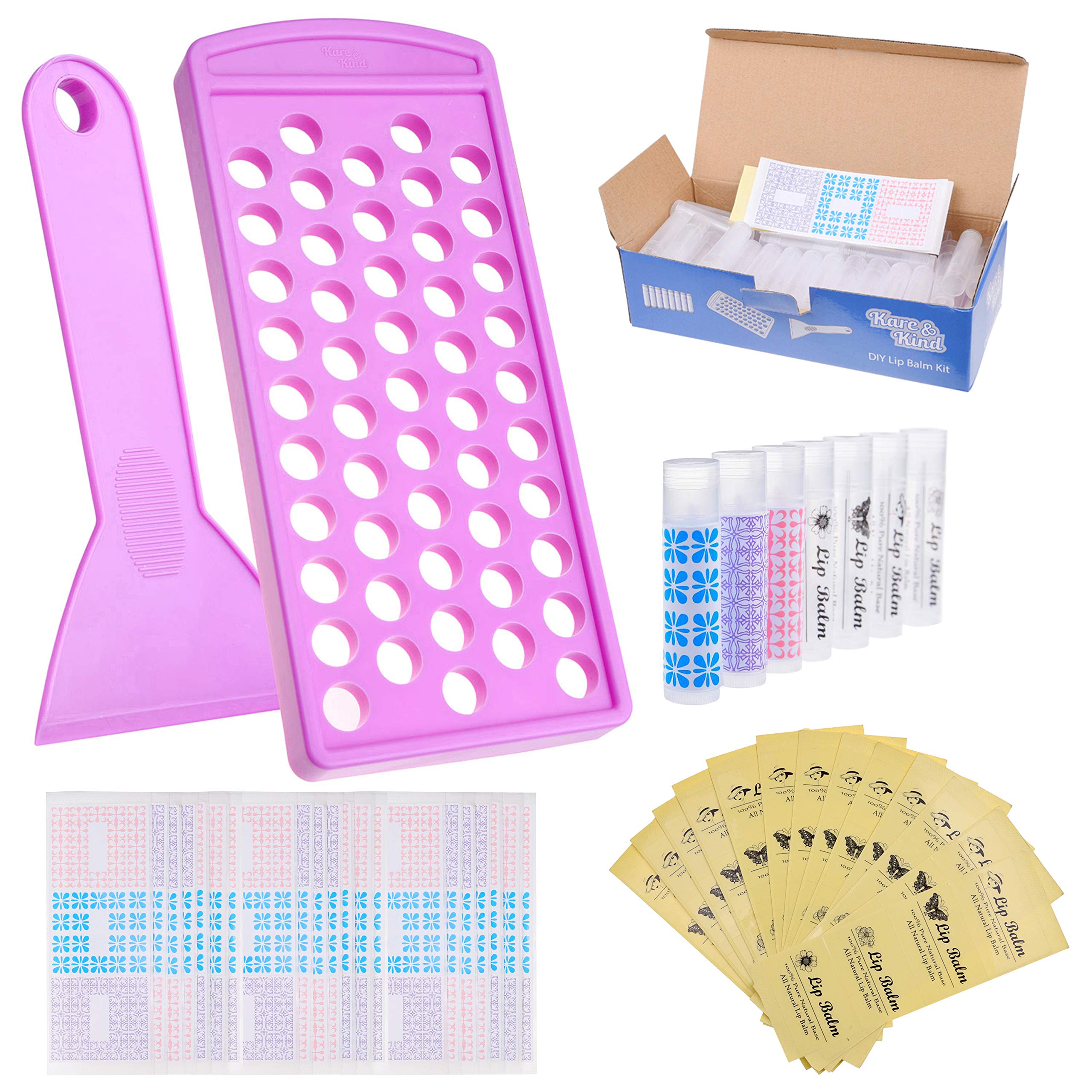 Kare & Kind lip balm filling tray and spatula setup for easy, even pours.