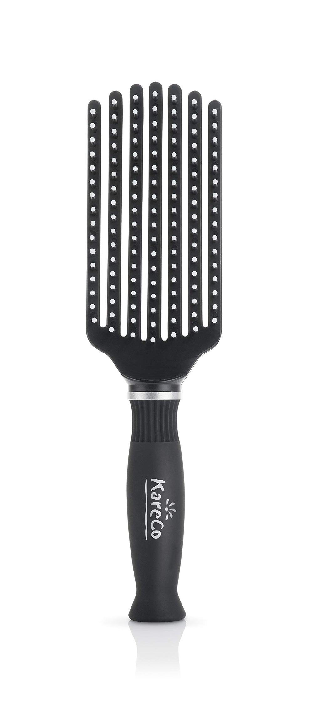 KareCo Mini Tangle Buster Brush in hand ready for quick detangling on the go