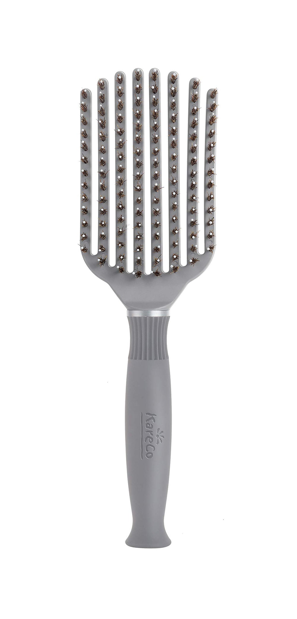 KareCo Tangle Buster paddle brush front view for gentle detangling and styling.