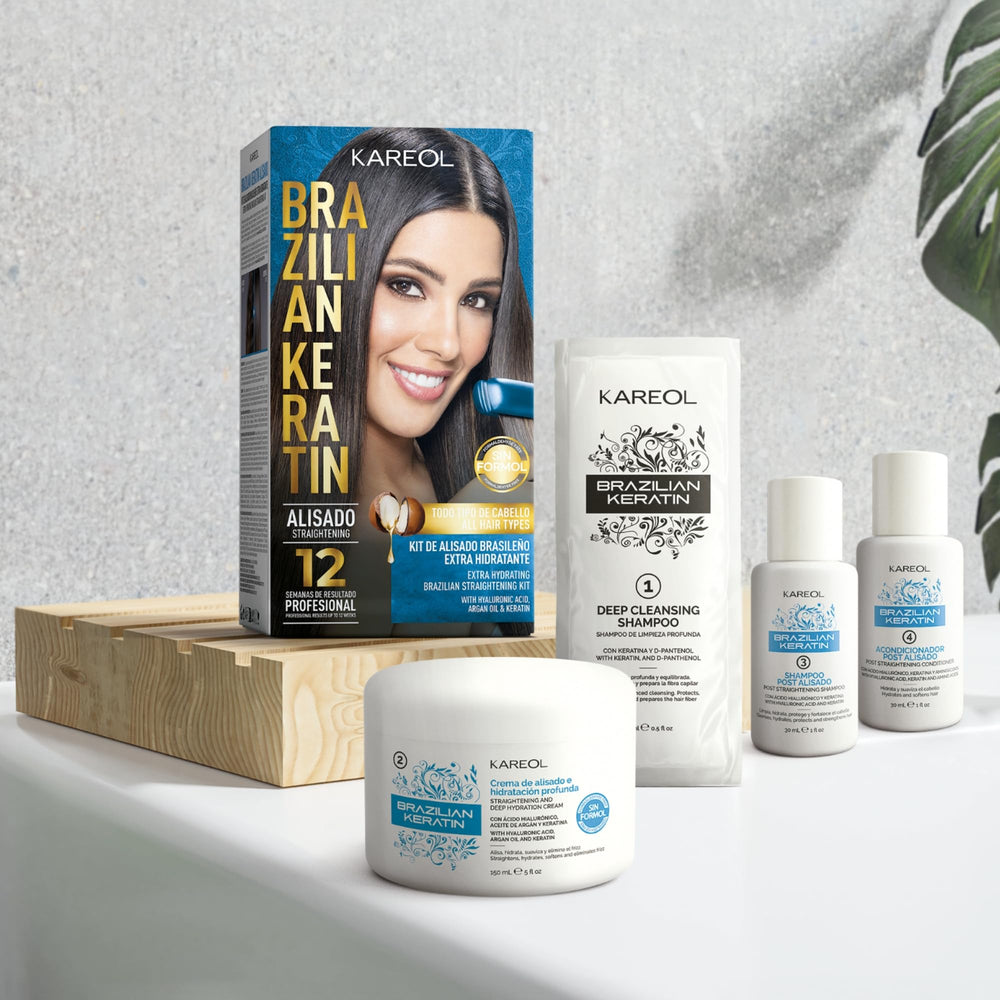 Kareol Brazilian Keratin Kit flat-iron step sealing for long-lasting smoothness