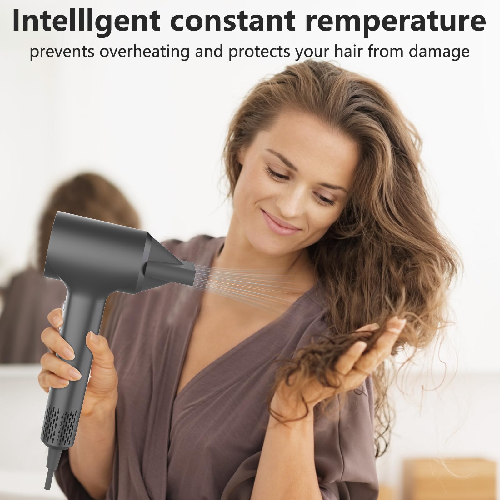 KARFUN hair dryer performance chart highlights speed and temperature options.