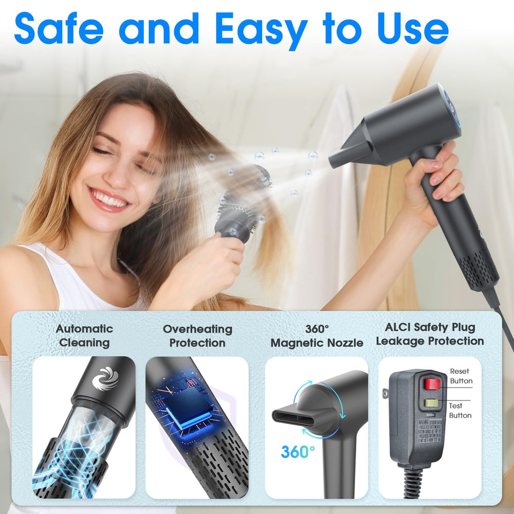 KARFUN Plasma Hair Dryer automatic cleaning function for easy maintenance.