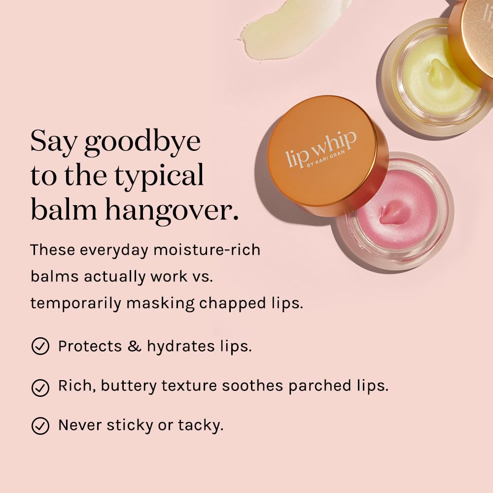 Kari Gran Lip Whip tinted peppermint tube highlights glossy, moisturized lips