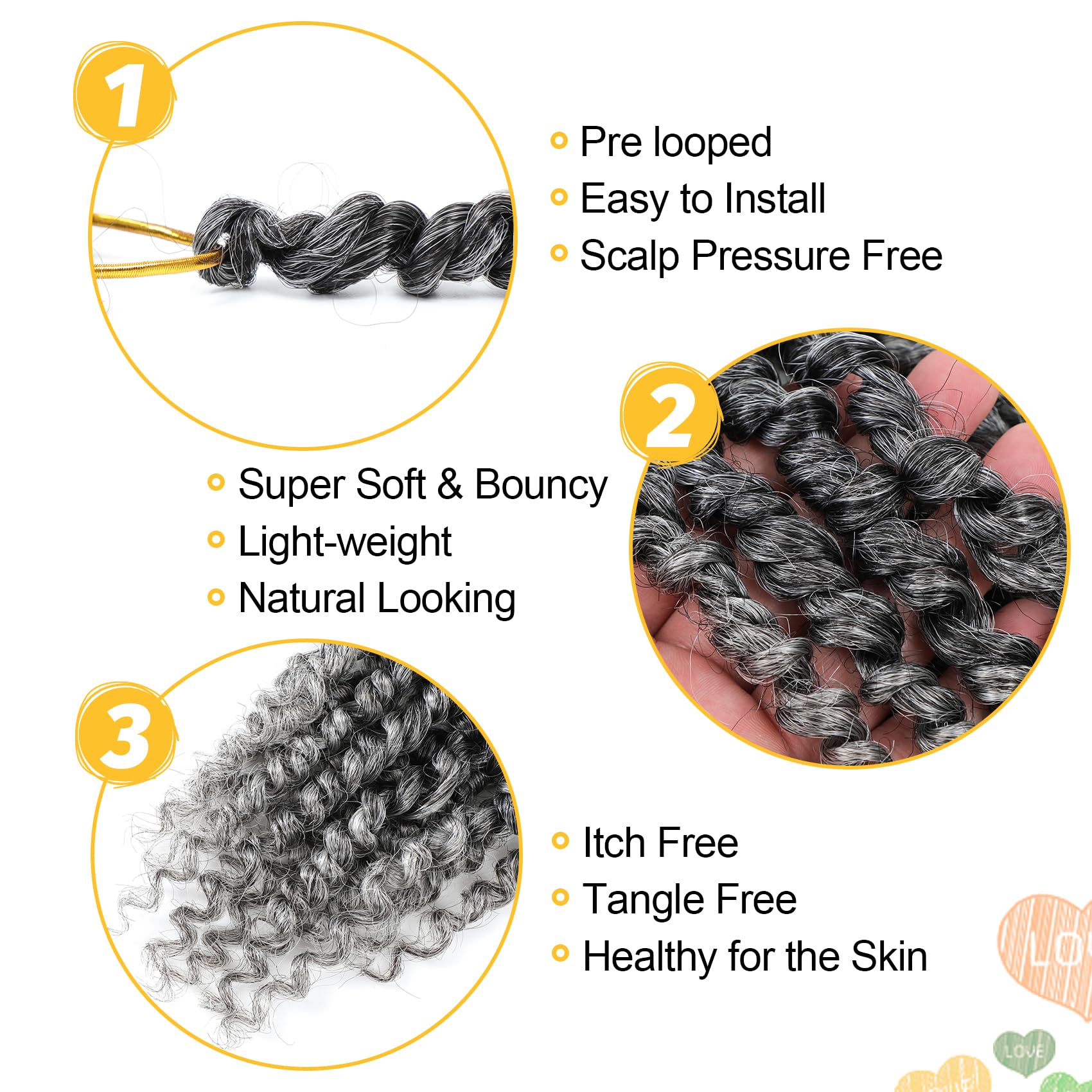 Karida Passion Twist 10 inch gray-pack-8 shows value and full-head potential.