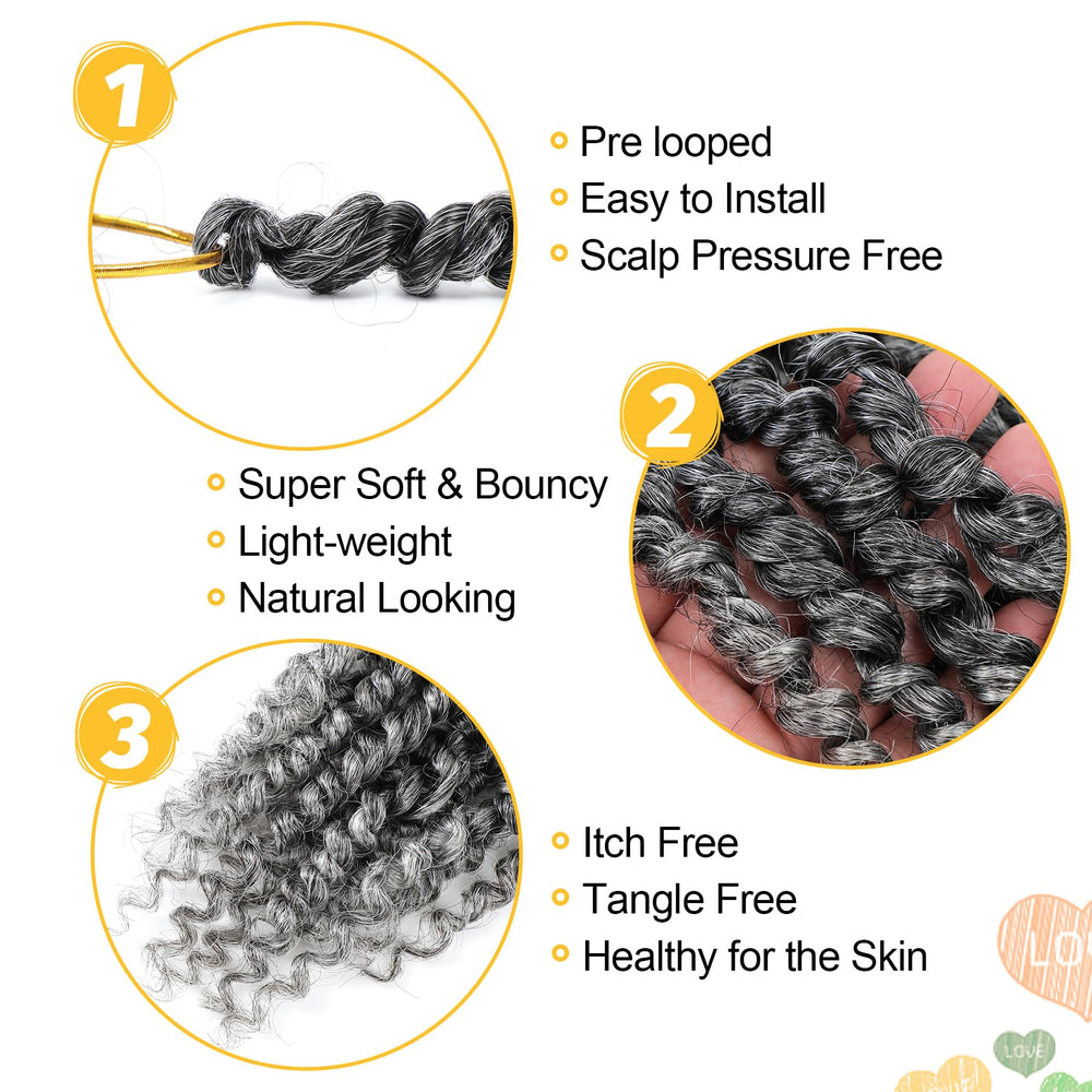 Karida Passion Twist 10 inch gray-pack-8 shows value and full-head potential.