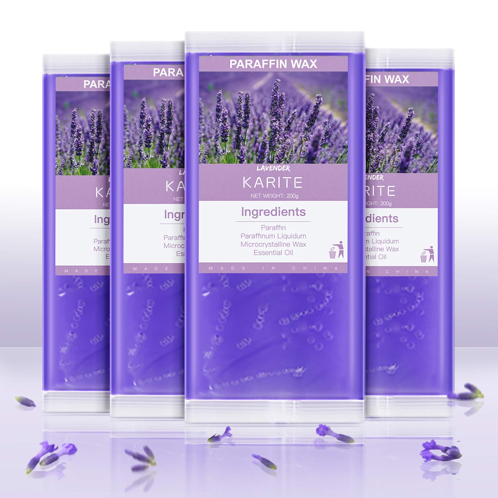 Karite lavender paraffin beads 4-pack for at-home spa hydration