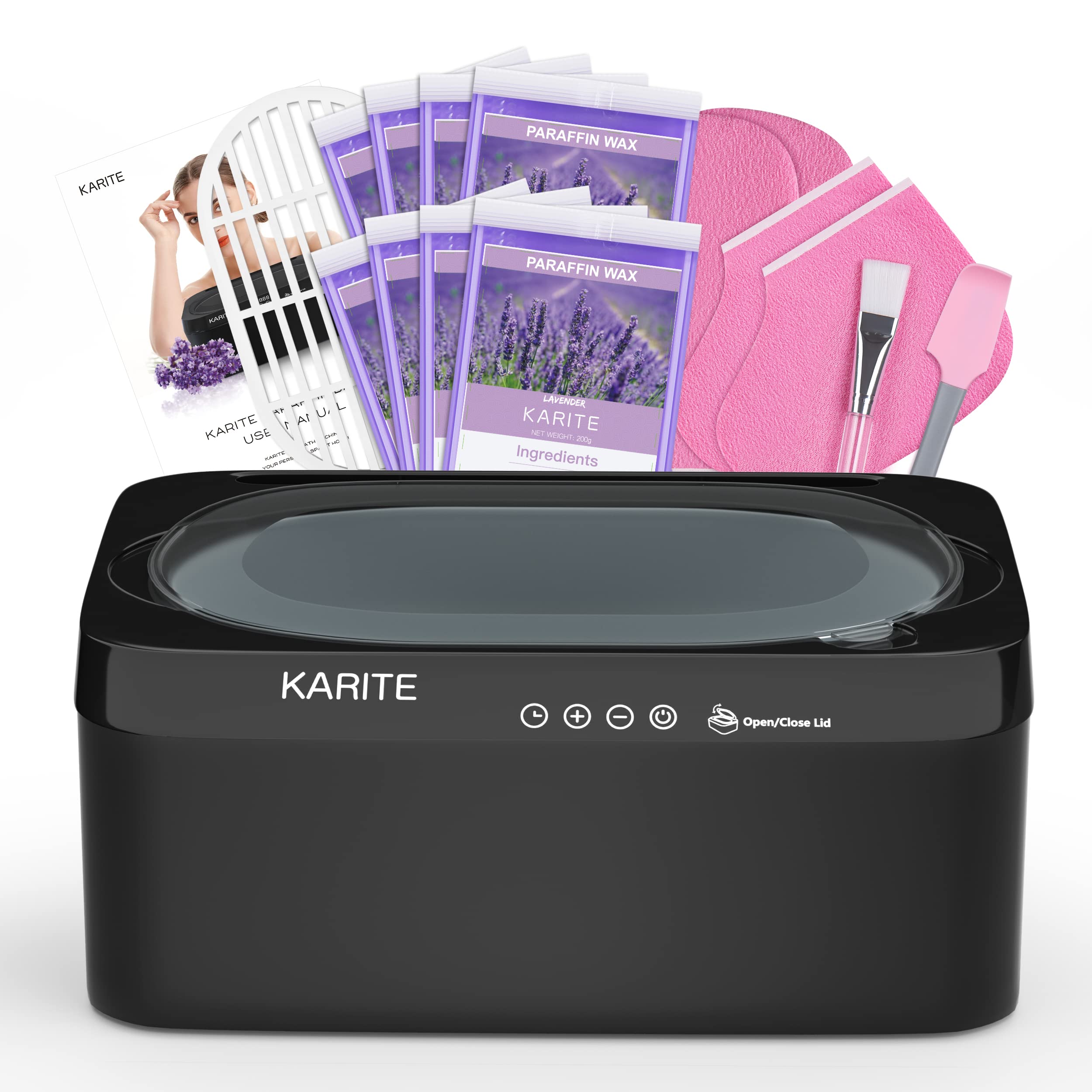 Karite paraffin wax machine with auto open lid for quick home spa