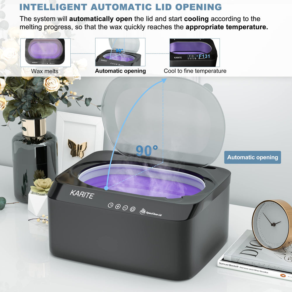Karite wax machine uses metal heating pot for fast and even melt