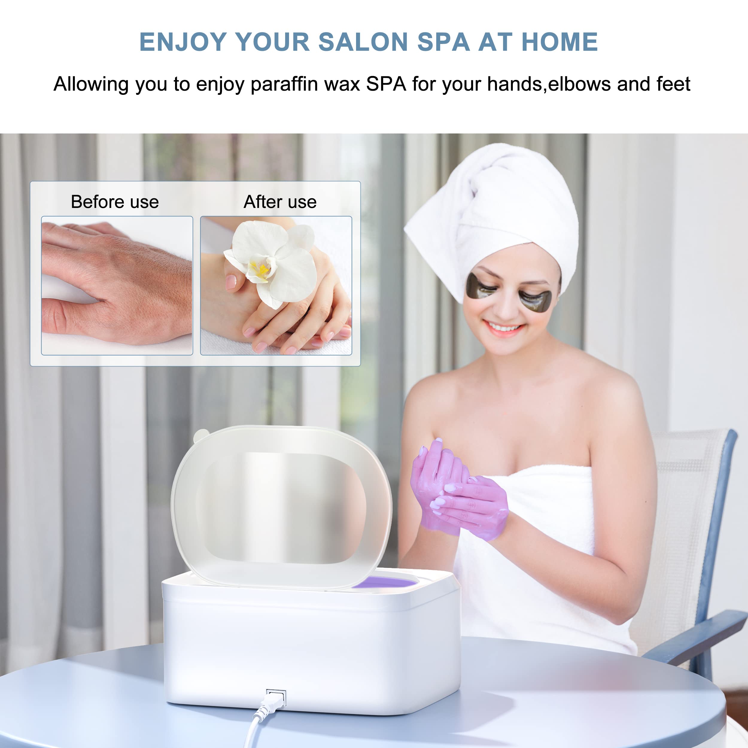 Karite paraffin wax machine 8-pack refills included for continuous use.