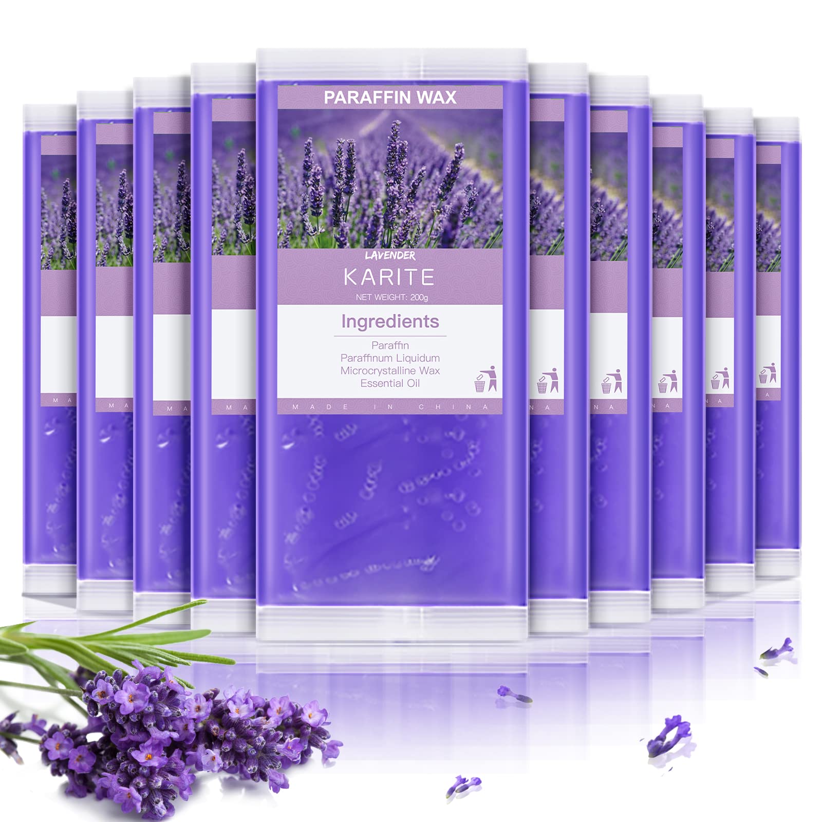 Karite paraffin refill 10-pack front view for at-home spa sessions