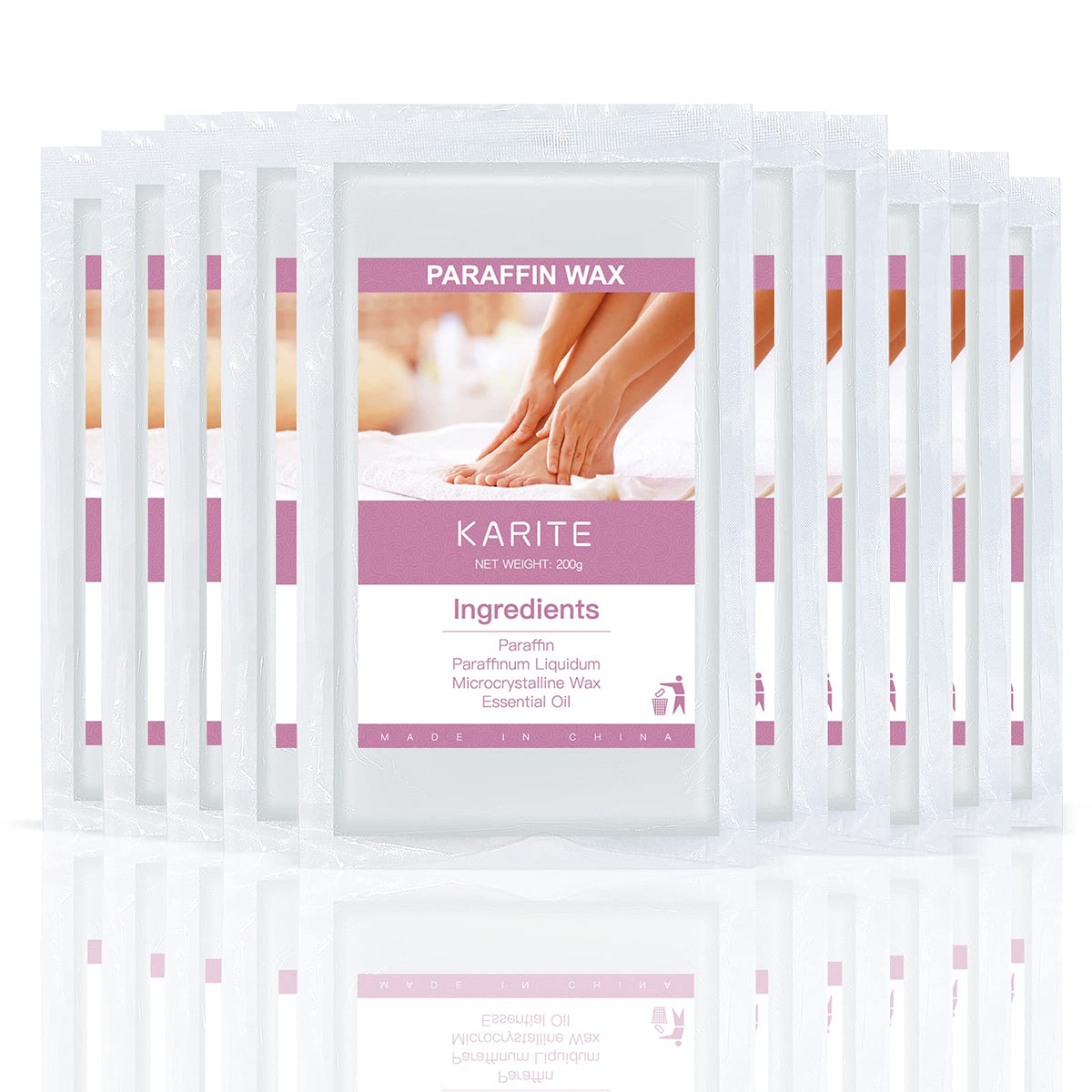 Karite paraffin wax refills 10-pack packaging for bulk spa sessions