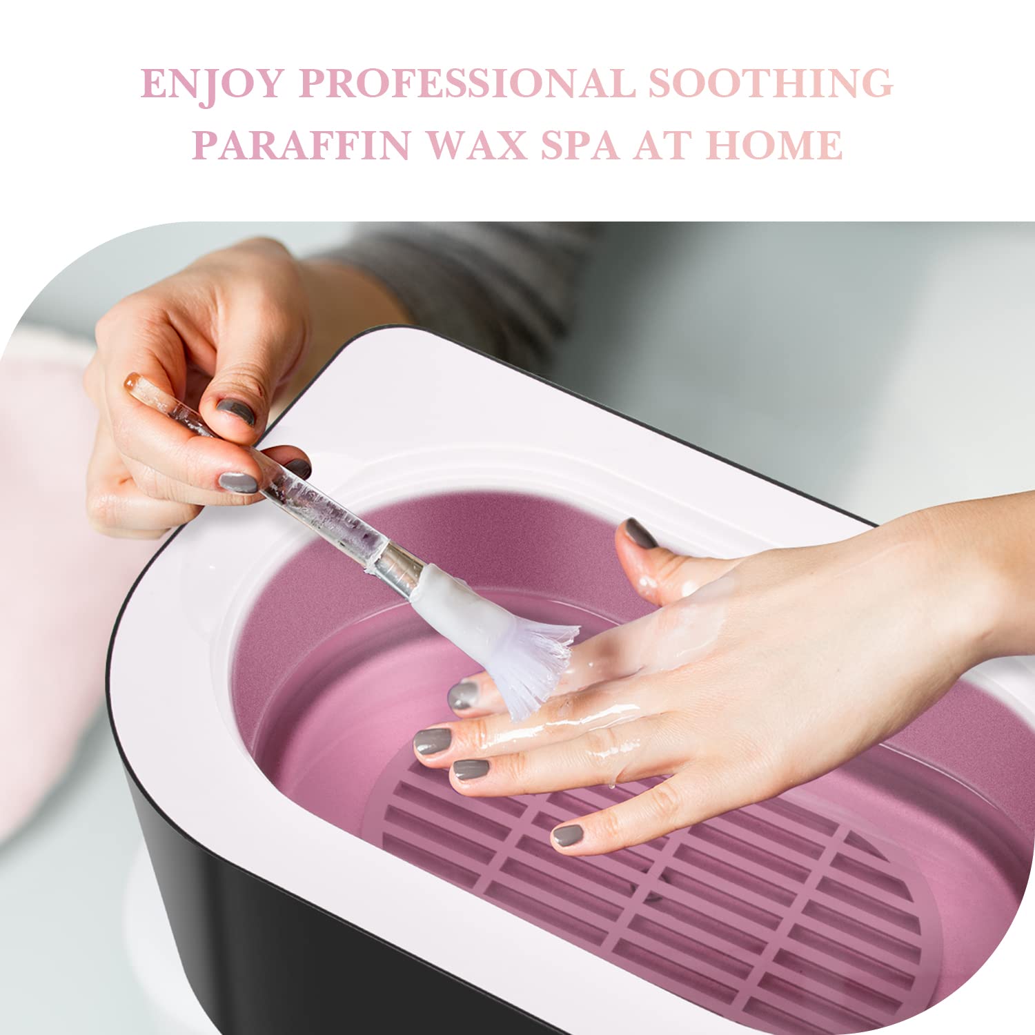 Karite peach paraffin wax for hands and feet care, improving softness.