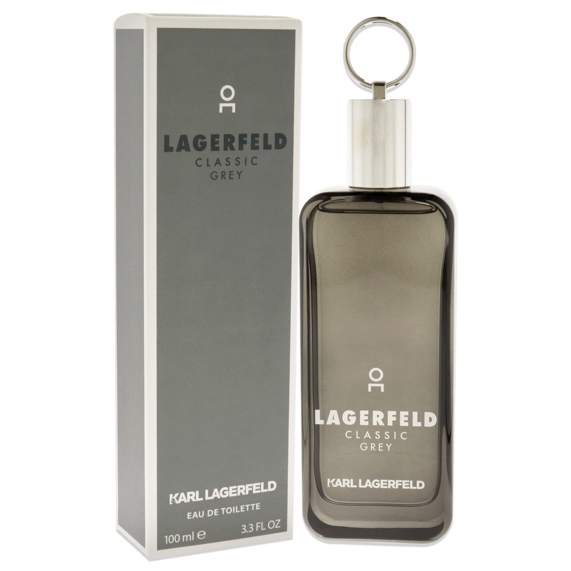 Karl Lagerfeld Paris Classic Grey packaging box, ideal for gifting or display on a vanity.