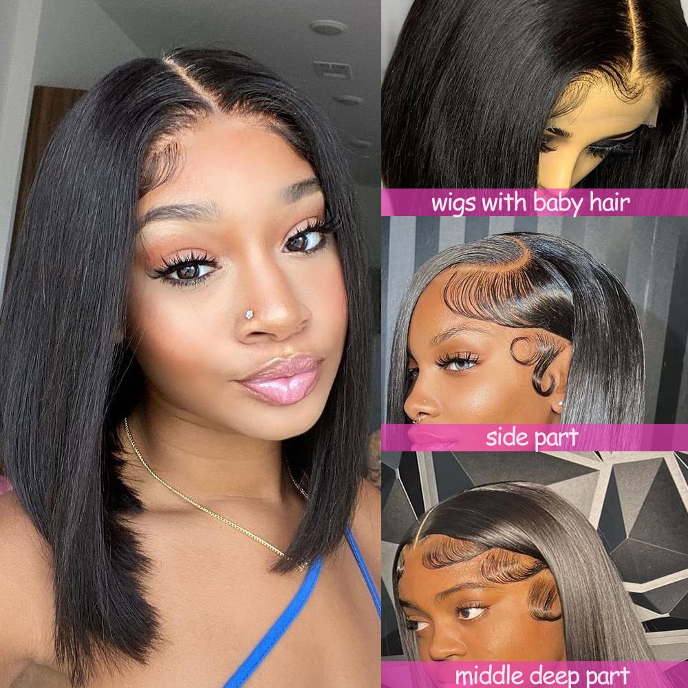 Karlami 12in bob wig dense appearance emphasizing 150 density fullness