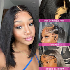 Karlami 12in bob wig dense appearance emphasizing 150 density fullness
