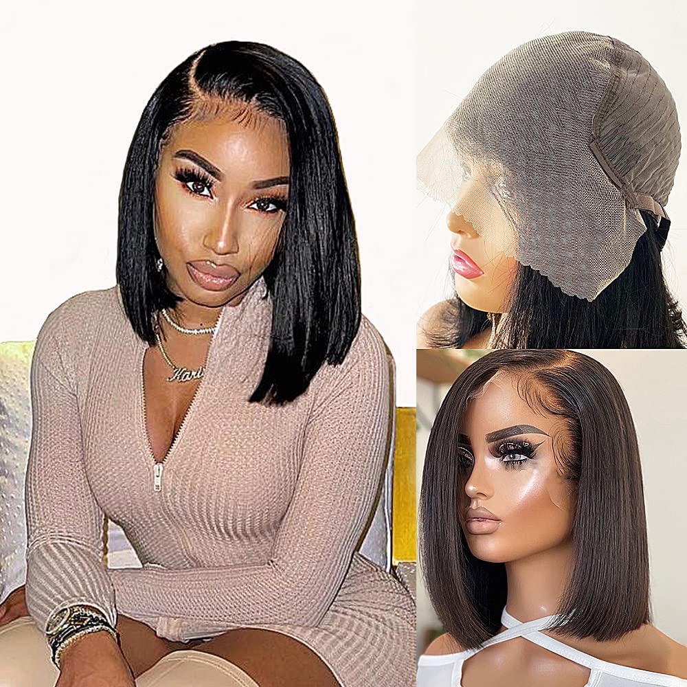 Karlami 12in bob wig front view showing natural hairline for everyday wear