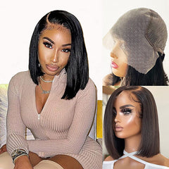 Karlami 12in bob wig front view showing natural hairline for everyday wear