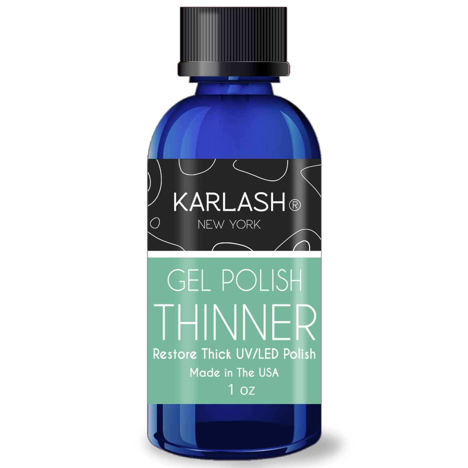 Karlash Gel Polish Thinner dropper used to restore old gel polishes to easy-applying consistency.
