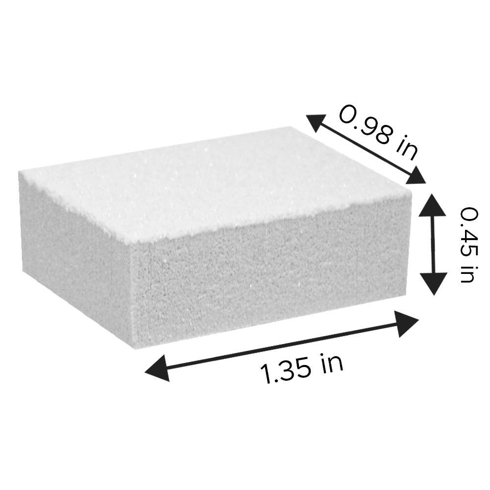 Karlash Nail Mini White Buffer Block 130pc pack closeup, economical buffing kit for manicure prep