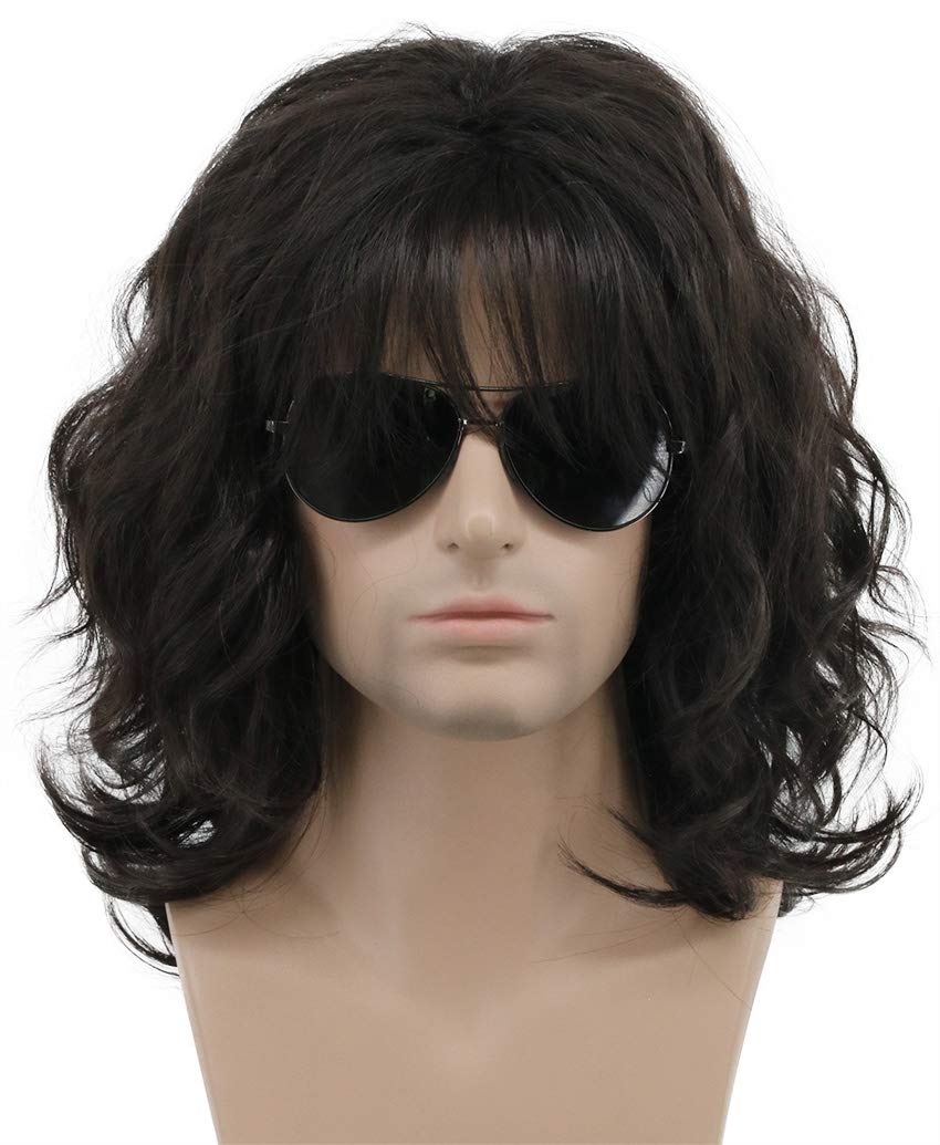 Karlery California 70s-80s rocker wig side drape for dramatic hairstyle