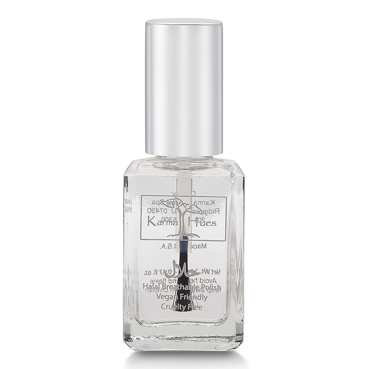 Karma Organic Halal Nail Polish bottle closeup showing glossy finish and premium branding for everyday wear