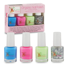 Karma Organic Kids Nail Polish Box Set 1 front view highlights gift-ready packaging for birthdays